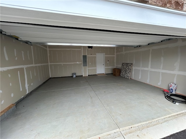 garage with electric panel