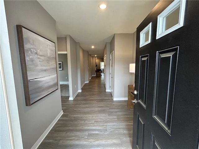 entryway with light hardwood / wood-style flooring