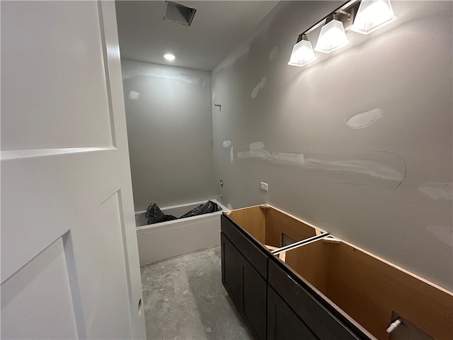 bathroom featuring concrete floors