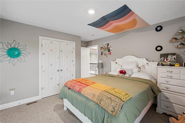 bedroom featuring carpet