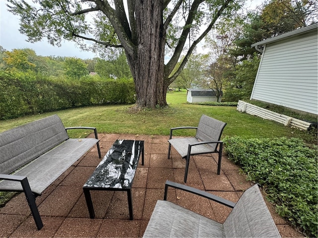 view of patio with an outdoor living space