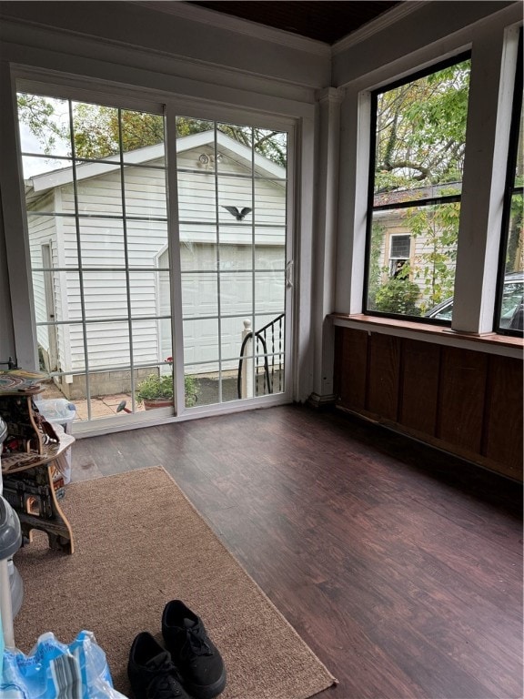 view of unfurnished sunroom