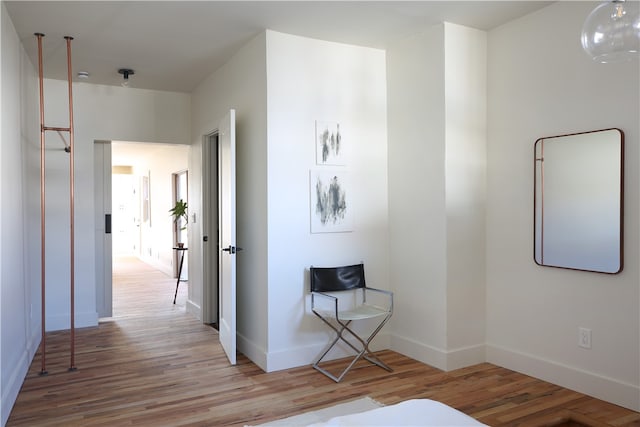 hall featuring light hardwood / wood-style flooring