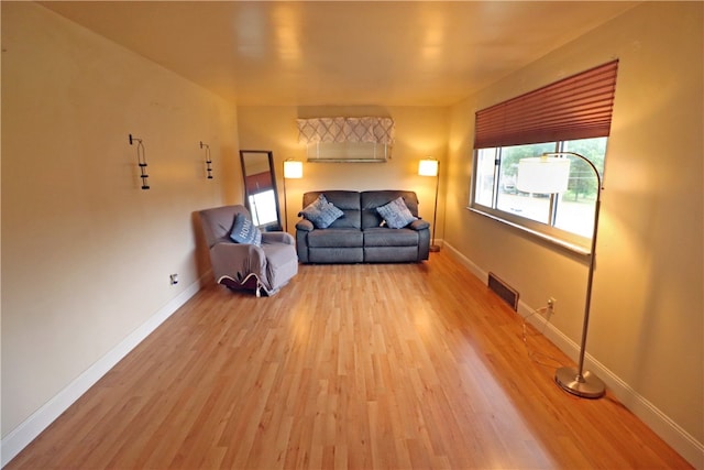 living room featuring light hardwood / wood-style floors