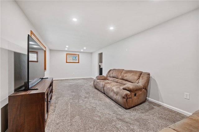 living room featuring carpet flooring