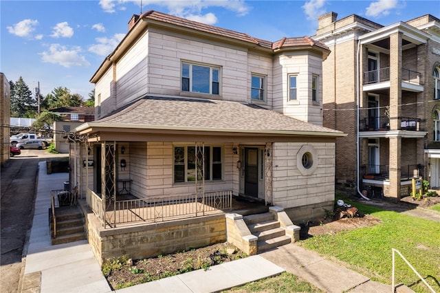 view of front of house featuring covered porch