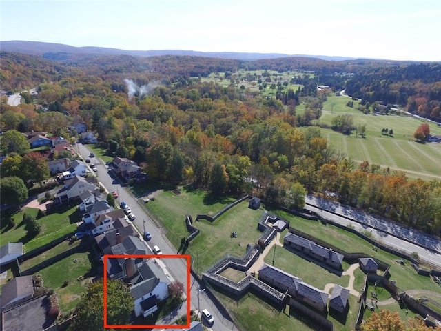 bird's eye view with a forest view