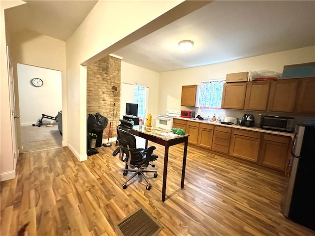 interior space with light hardwood / wood-style floors