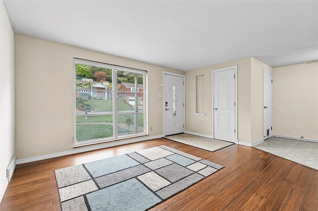 entryway featuring hardwood / wood-style flooring