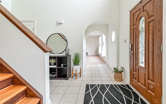 view of tiled foyer