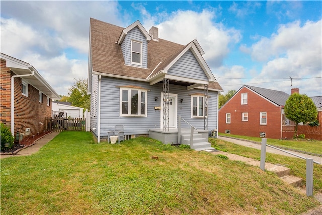 view of front of house featuring a front yard