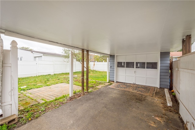 view of garage