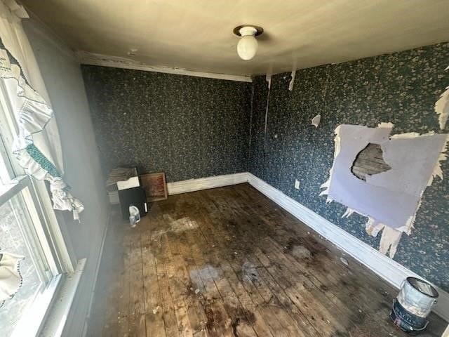 empty room featuring wood-type flooring