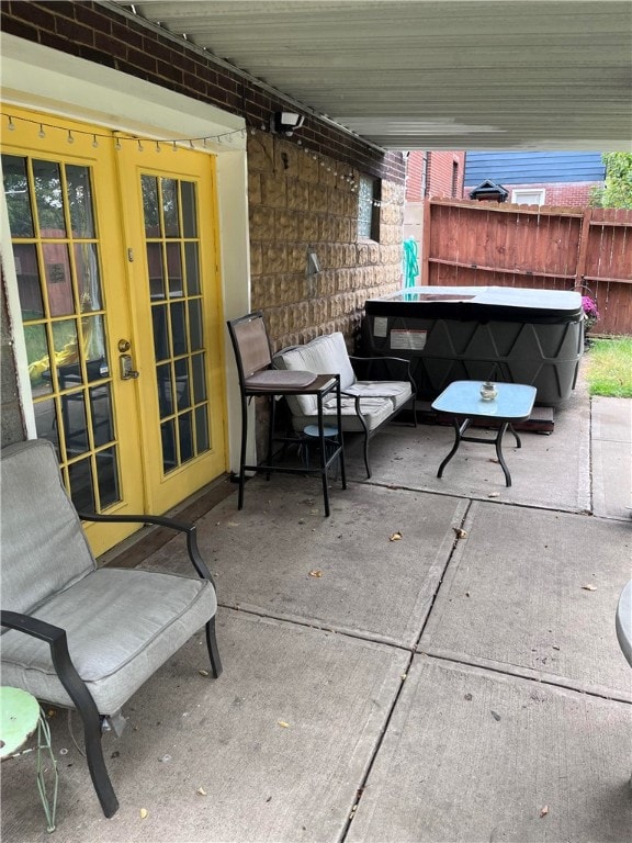 view of patio / terrace featuring french doors