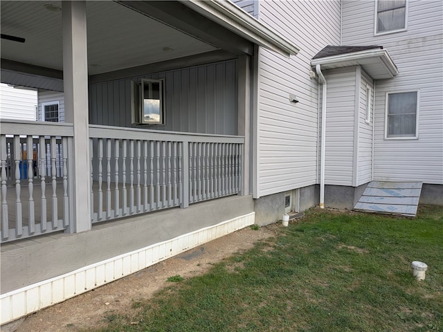 view of home's exterior featuring a yard