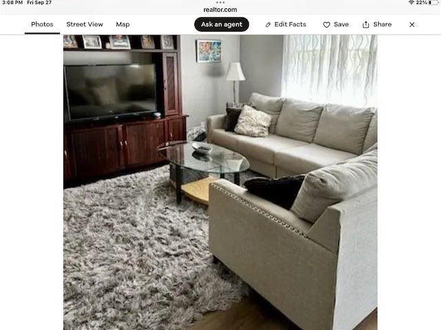 living room featuring hardwood / wood-style flooring