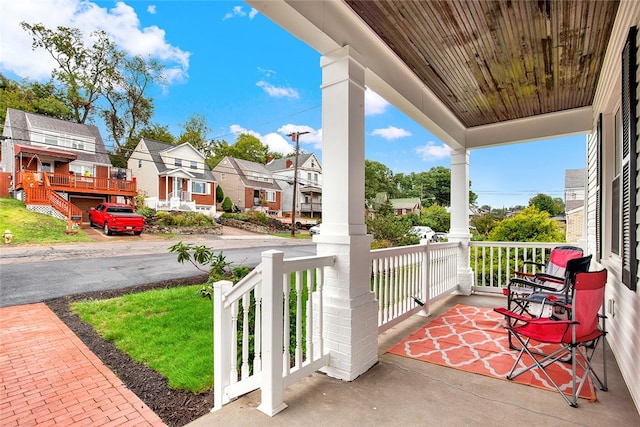 view of patio featuring covered porch