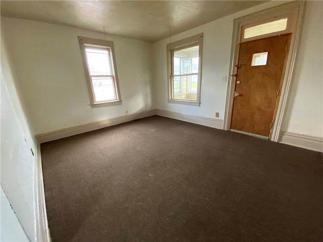 view of carpeted foyer