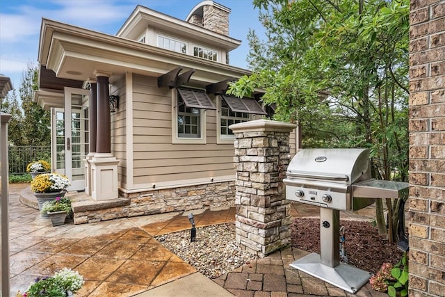 view of patio / terrace featuring grilling area