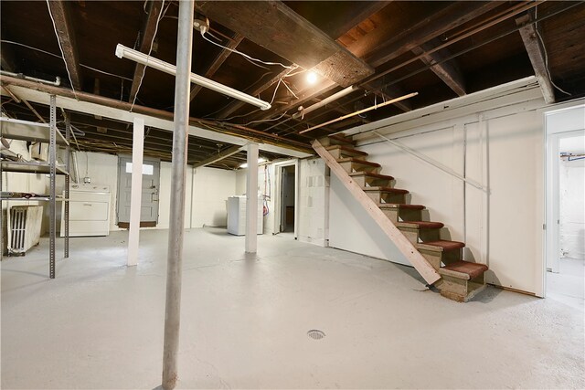 basement featuring washer / clothes dryer