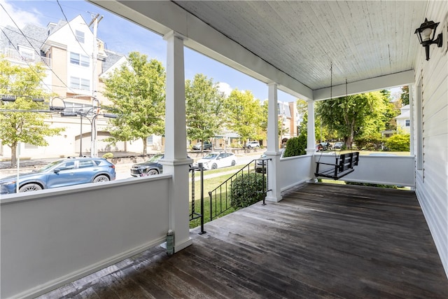 wooden deck with a porch