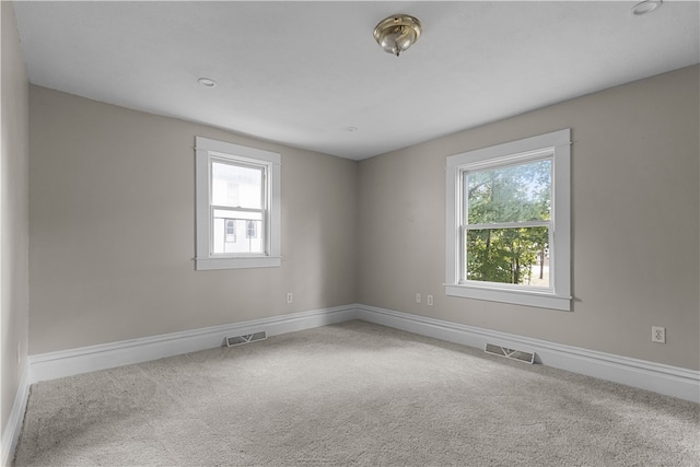 unfurnished room with carpet flooring and a wealth of natural light