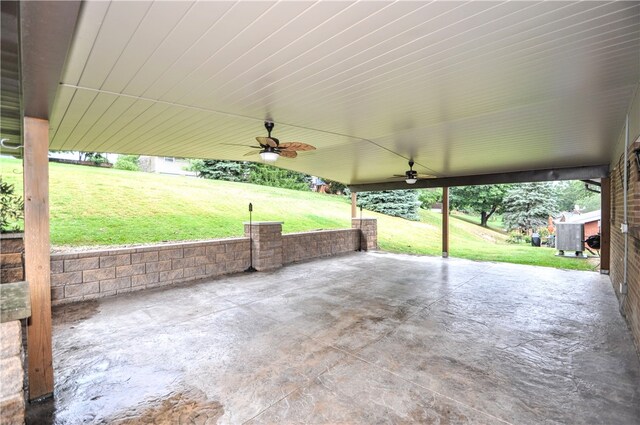 view of patio / terrace with ceiling fan