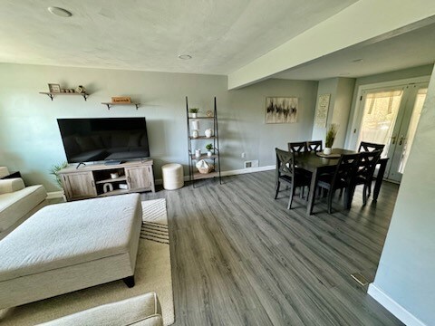 living room featuring hardwood / wood-style flooring