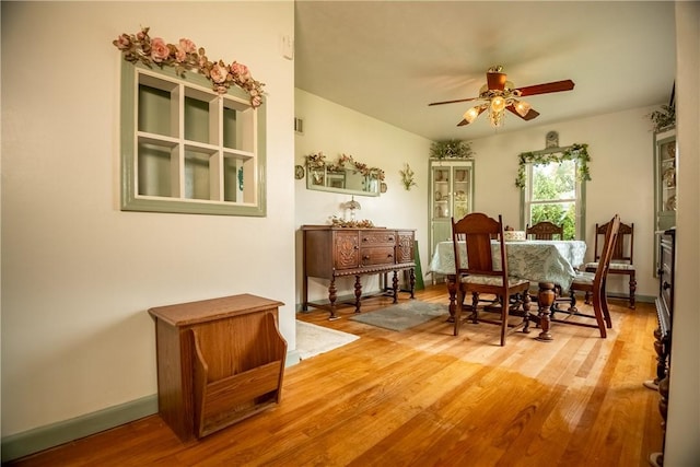 1820 N Hermitage Rd, Hermitage, PA 16148 - dining room with baseboards, wood finished floors, and ceiling fan