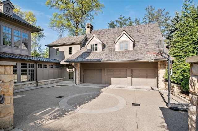 view of front of house with a garage