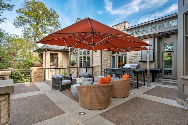 view of patio featuring outdoor lounge area