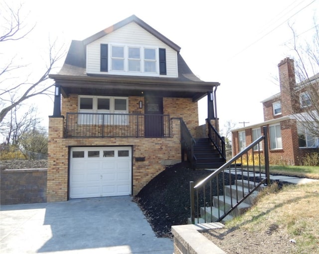 view of front of house with a garage