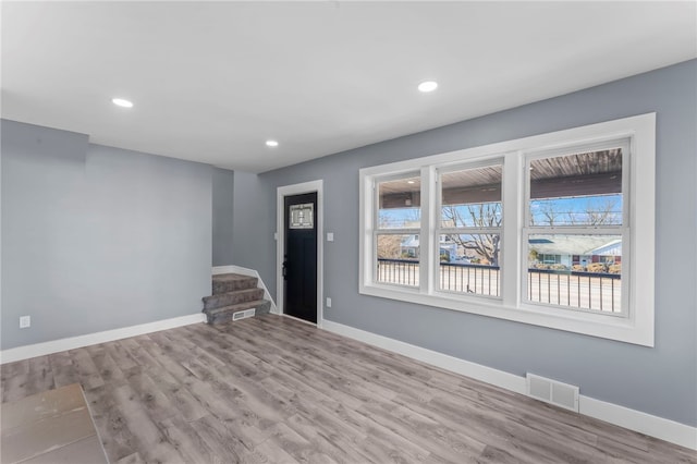 interior space featuring light hardwood / wood-style flooring