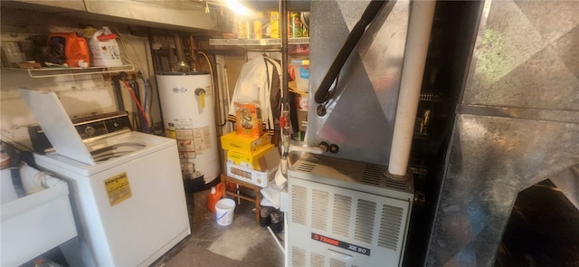 utility room with washer / dryer and water heater