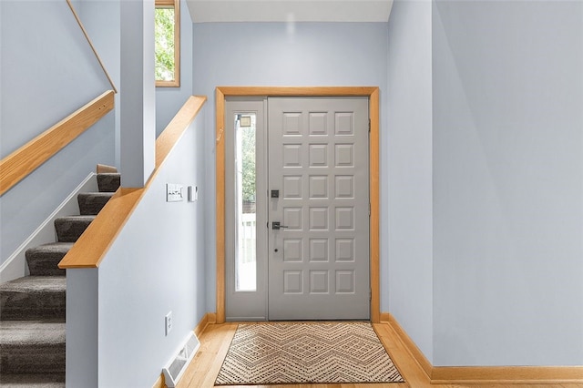 entrance foyer with hardwood / wood-style flooring