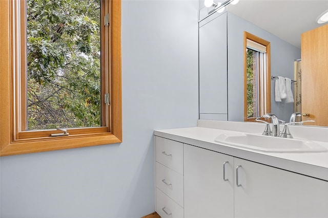 bathroom with vanity and a wealth of natural light