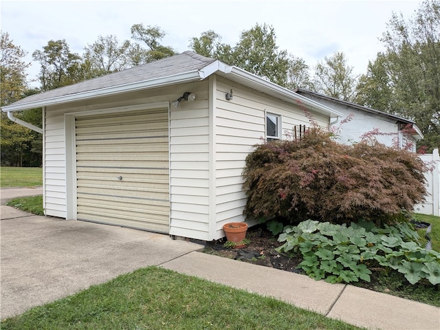 view of garage