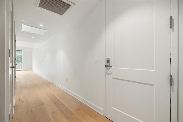 2330 Penn Ave Unit 302, Downtown Pgh, PA 15222 - corridor featuring light wood-type flooring, baseboards, recessed lighting, and a skylight