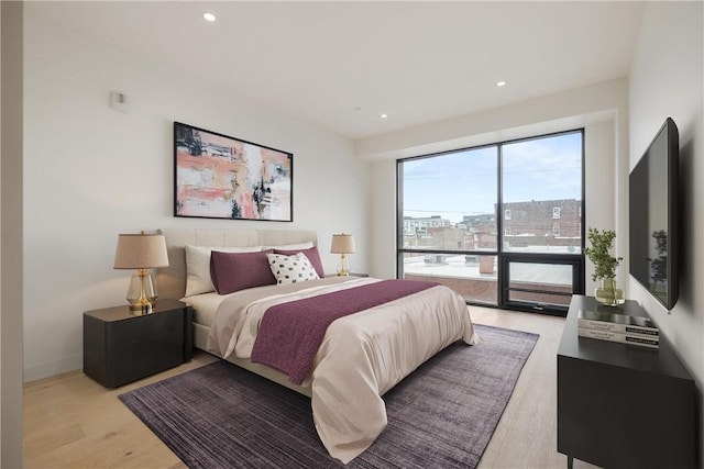 2330 Penn Ave Unit 302, Downtown Pgh, PA 15222 - bedroom with light wood-style flooring and recessed lighting