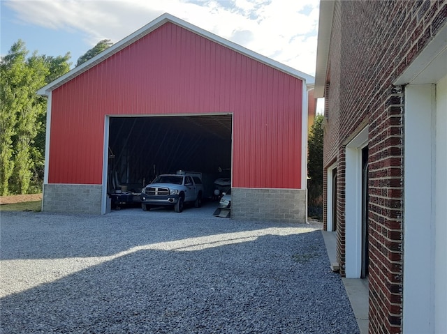 view of garage