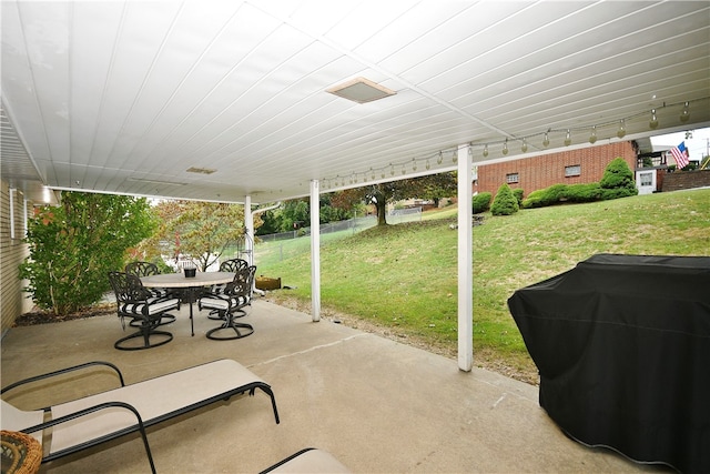 view of patio / terrace with a grill