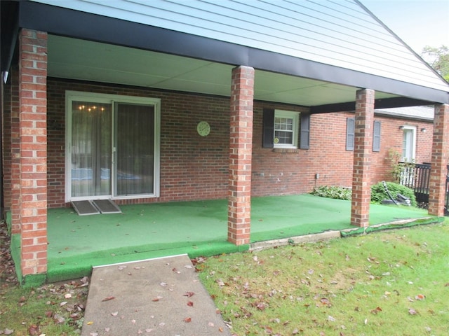 exterior space featuring a lawn