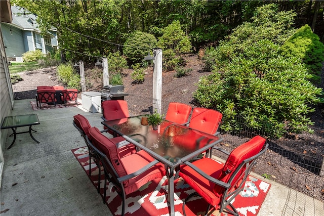 view of patio featuring grilling area