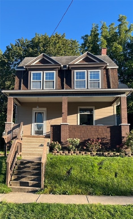 view of front of property featuring a porch