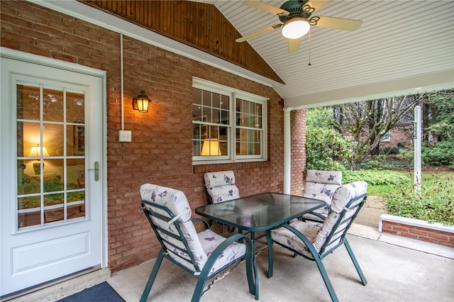 view of patio / terrace with ceiling fan