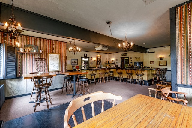 dining room with bar