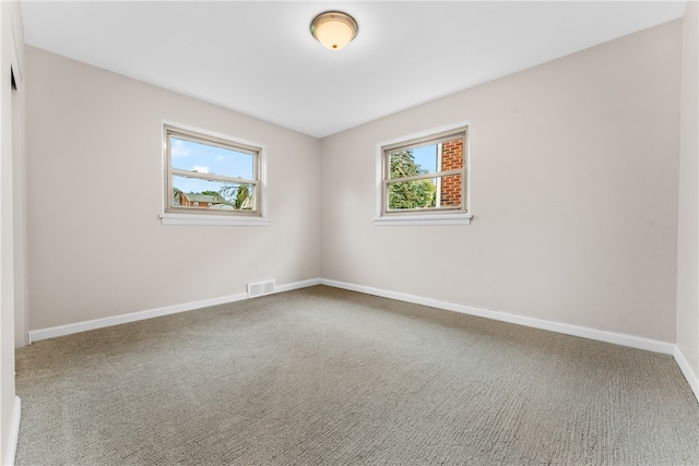 unfurnished room featuring a healthy amount of sunlight and carpet