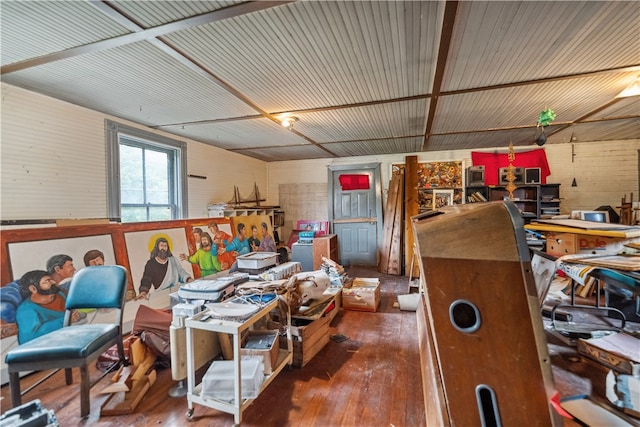 misc room featuring dark hardwood / wood-style flooring