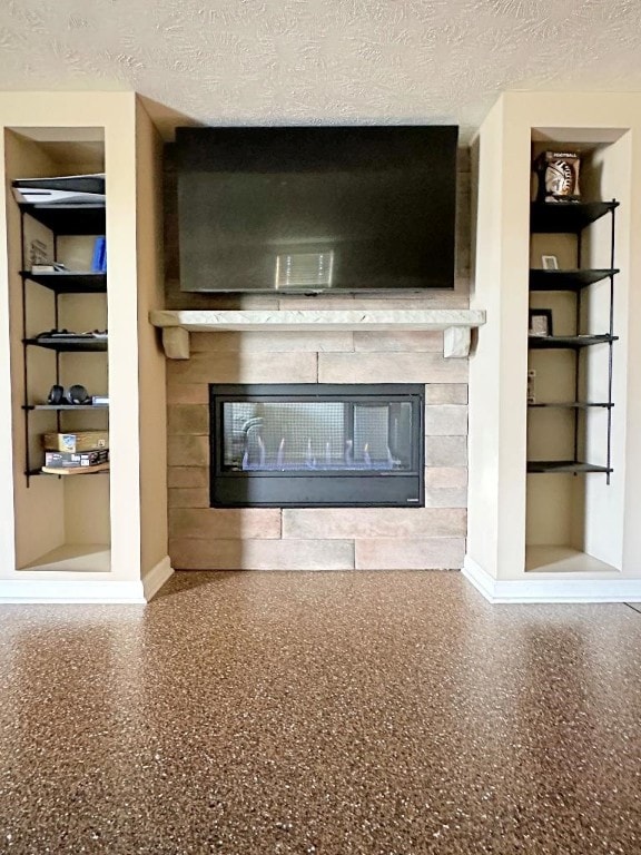 room details with a textured ceiling