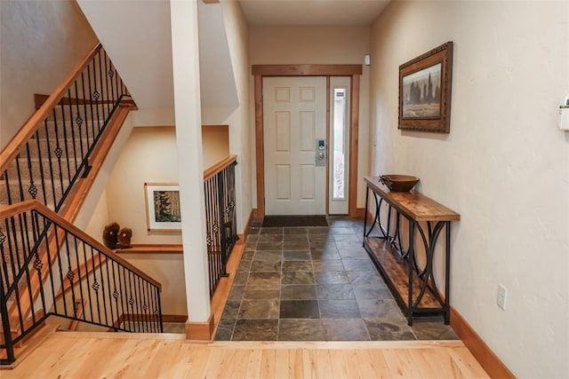 entryway featuring dark hardwood / wood-style flooring